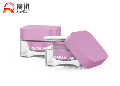 China Double Walled Empty Transparent Acrylic Square Face Cream Jar 50g for sale