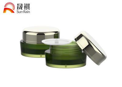 China Green PMMA 15g 30g 50g Double Wall Plastic Jars Round Cosmetic Jar SR-2302 for sale