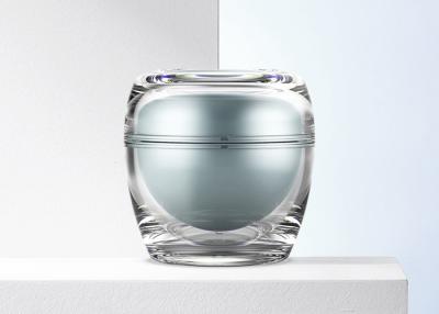 China 50g Clear Double Wall Cosmetic Plastic Jars Acrylic Cosmetic Jars for sale