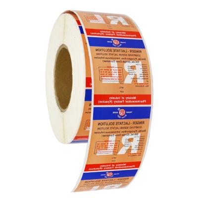 China 40mm Patterned Vinyl Sticker Roll Pharmaceutical Colorful Adhesive Label for sale