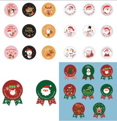 China Pantone Color Sticky Label Roll PVC Merry Christmas Vinyl Stickers for sale