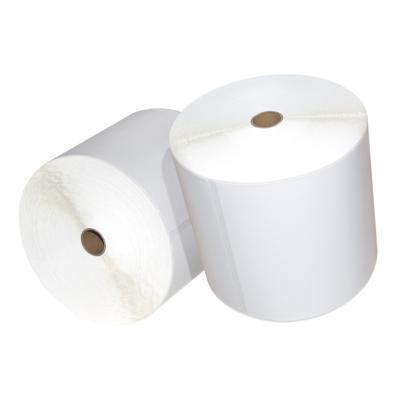 China Barway 80mm White Vinyl Sticker Roll 5000pcs Plain Sticky Labels for sale