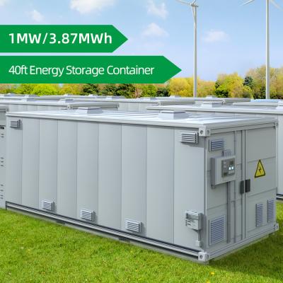 China 40ft ESS 1MW 3.87MWh Container Energy Storage System Peak Shaving Solar Power Energy Storage for sale