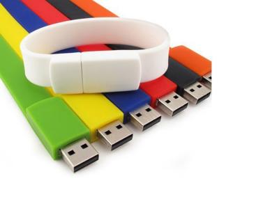 Китай Portable Silicone Bracelet USB Flash Drive Colorful With Customized Logo продается