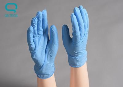 China Blue  Disposable Clean Room Nitrile Gloves Class 100 for sale