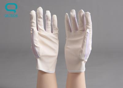 China PU Palm Coated White Polyester Clean Room ESD Gloves 10pairs/bag for sale