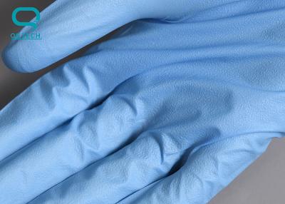 China Los guantes disponibles ambidextros azules del nitrilo del sitio limpio clasifican 10 ISO9001 en venta