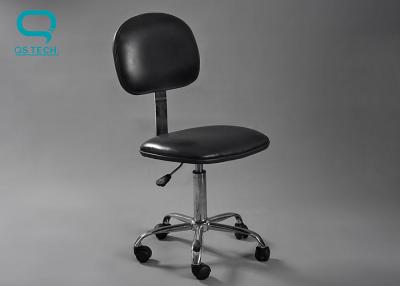 China Black / Blue PU Leather Lab Chairs With Wheels 400-600mm Adjustable Height for sale