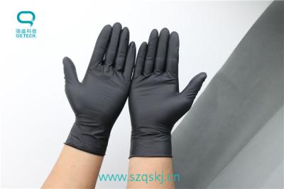 China 9 Inch Clean Room Anti Static Black Nitrile Gloves For Electronics EN420 EN388 for sale