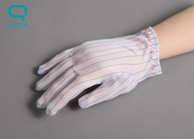 China Superficie de la capa del poliuretano del material de la tela de M Size Cleanroom Gloves ESD en venta