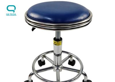 China Plastic Five Star Feet Clean Room Blue 430x400mm ESD Lab Stool Chair for sale