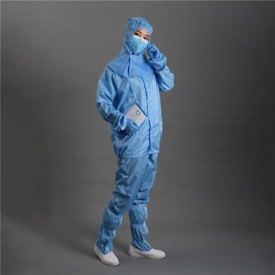China 0.25cm Grid Anti Static Disposable Clean Room Suits Garments 10e 6-9 for sale