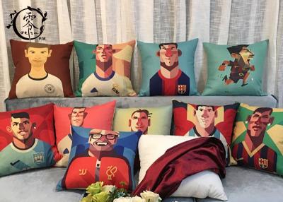 China Character Football Player Cartoon Pillow , Kicking Theme Pillowcase Soccer Pillow for sale