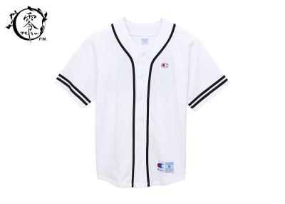 China Embroider Champion Logo Jersey Sportswear T Shirt Baseball Team White Color Breathable Fabric Tees for sale