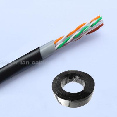 China 0.56mm Bare Copper Ethernet Lan Cable 100m Outdoor Cat6 Patch Cable for sale