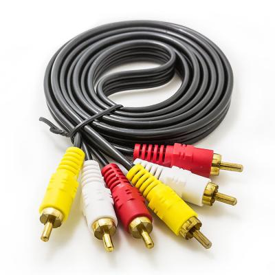 China metal connector PVC 3RCA To 3RCA Cable 10m Audio Video Cable for sale
