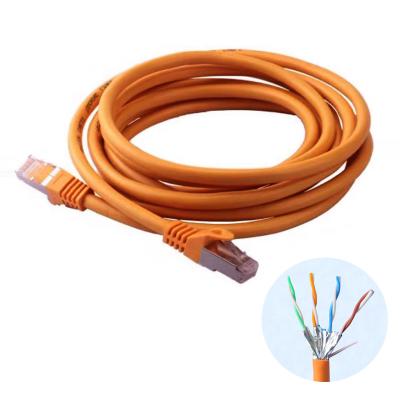 China Orange 1000ft Length Cat7 600MHz 10gbps Ethernet Cable for sale