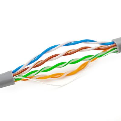 China Grey PVC Jacket Cat5e Data Lan Cable UTP 24AWG Bare Copper Conductor for sale