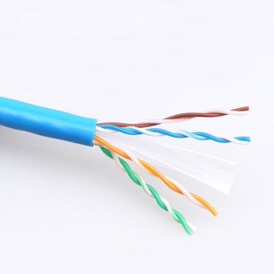 China 305M / Roll Ethernet Lan Cable HDPE Category 6 Networking Cable 0.50mm CCA Blue for sale