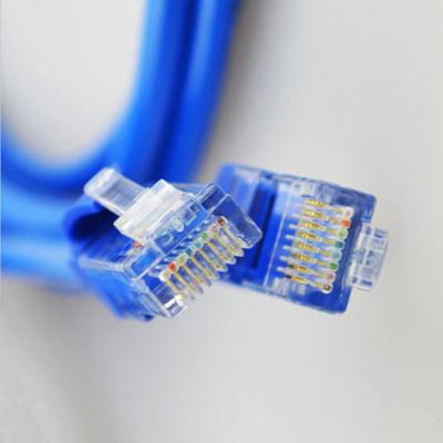 China Ethernet Cat5E Patch Cord 10 Gigabit RJ45 Round Shielded Lan Cable for sale