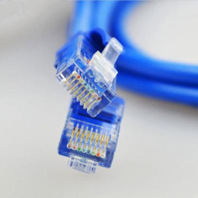 China 4 Twisted Pair CCS 10m Ethernet Patch Cable Cat5e UTP Blue PVC Jacket for sale