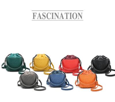 China Fashion ostrich print handbag large capacity bucket handbag for sale