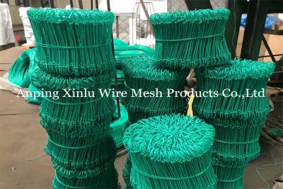 China 6 Inch Double Loop Tie Wire Anti Rust 1.0mm 16 Gauge Coloured PVC Coated Baling Tie Wire for sale