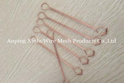 China Copper Coated Twins Wire Double Loop Tie Wire 1.2mm Galvanized 4 Inch Length for sale