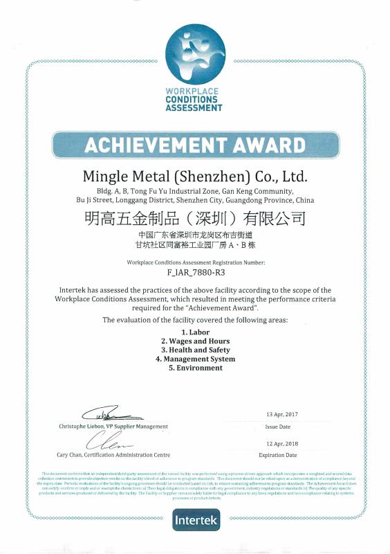 Workplace Conditions Assessment - Mingle Development (Shen Zhen) Co., Ltd.
