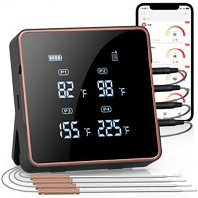 China Four Probes Digital Instant Read Bbq Meat Thermometer Bluetooth Wireless Meat Thermometer for sale