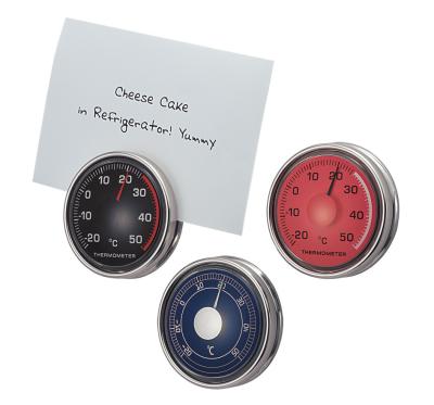 中国 屋外OEMの温度計カード クリップ温度計の丸型のステンレス製の設計 販売のため
