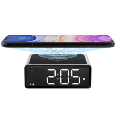 China Multi Function 10W Wireless Charging Clock Mobile phone Fast Charger for sale