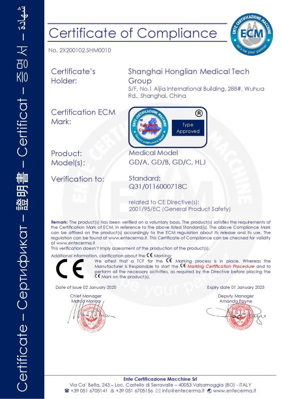 CE - Shanghai Honglian Medical Tech Group