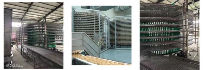 Spiral Cooling Conveyor Tower Spiral Freezer and Chiller for Food Hot Sale Bakery