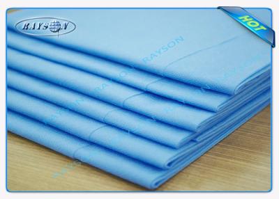 China Clinic / Hotel Hygiene Blue Disposable Bed Sheet Easy Carry Paper Bedsheet for sale