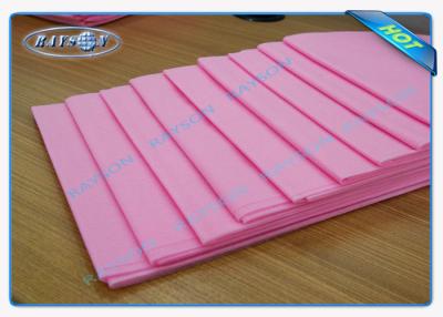 China Folha de cama não tecida descartável cor-de-rosa do polipropileno da folha de cama do uso médico à venda