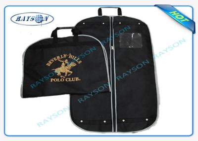 China Black ECO Friendly Non Woven Fabric Bags With Zipper And Handle Garment Bag for sale