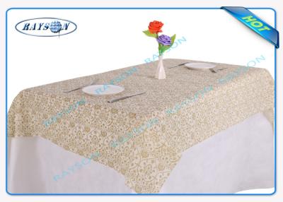 China Gold Flower Printing Waterproof Non Woven Tablecloth For Home Use for sale