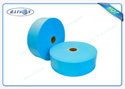 China Hydrophilic and non toxic SSP spun bond non woven medical fabric blue / green 25gr for sale