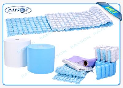 China Blue / White 70GSM Big Roll PP Spunbonded Nonwoven For Packing Pocket Spring for sale