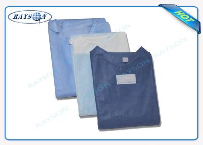 China 100% PP , SMS Non Woven Fabric Sterile Disposable Surgical Gown Sauna Dress for sale