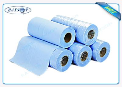 China Light Blue Disposable Bed Sheet PP Nonwoven Massage Bedsheet Roll For Hospital for sale