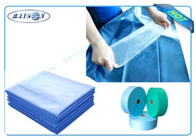 China Tela no tejida médica de los PP de la prenda impermeable azul o verde para la máscara quirúrgica o el Bedsheet disponible en venta