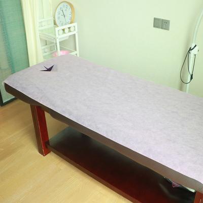 China Pp Spunbond Non Woven Bed Sheet Massage Table Cover 80 X 180cm With Facial Hole for sale
