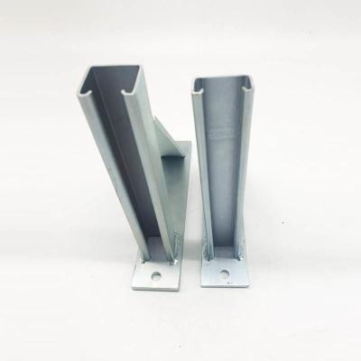 China Q235 Steel Welding Parts Building Hanging Rail Roller Bracket for sale