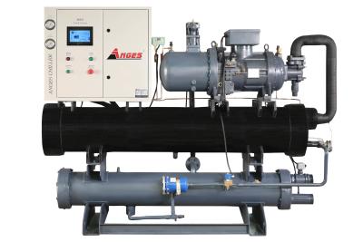 中国 100hp 水冷低温螺旋式冷却機 エチレングリコール出力 -30°C 飲料工場用 販売のため