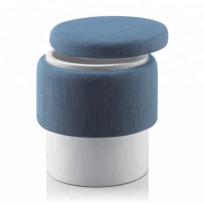 Chine LA-22 Eco-friendly Faux Fur And Genuine Leather And Cloth Round Shoe Storage Stool à vendre