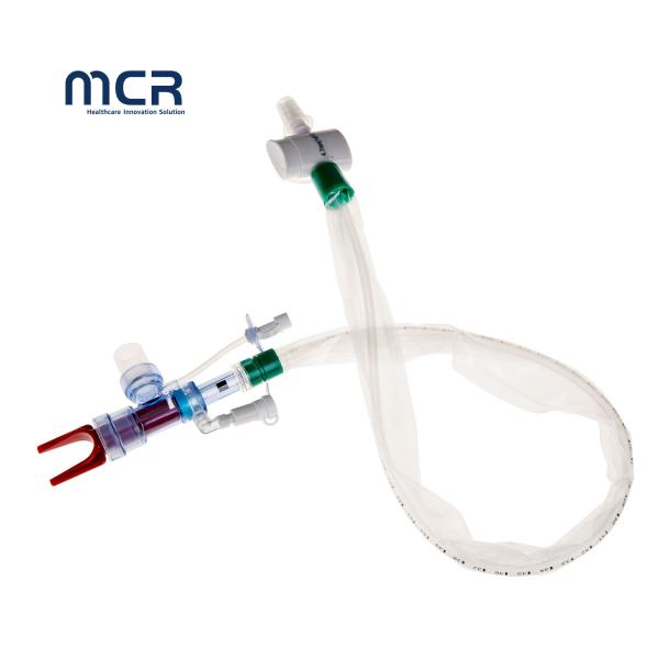 Quality Closed Suction Catheter L-Type Automatic Flushing 10fr 72h Double Swivel Elbow for sale