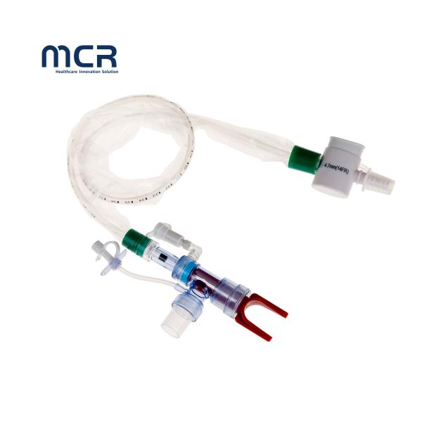 Quality Closed Suction Catheter L-Type Automatic Flushing 10fr 72h Double Swivel Elbow for sale