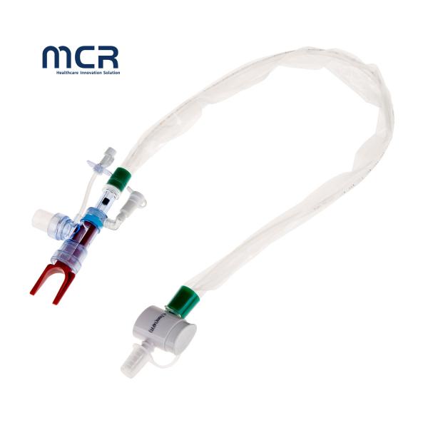 Quality Closed Suction Catheter L-Type Automatic Flushing 10fr 72h Double Swivel Elbow for sale